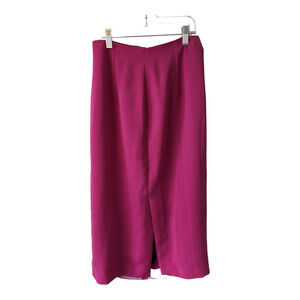 Iena Size 34 US XS Pencil Midi Skirt Rose Pink Front Slit Full Length